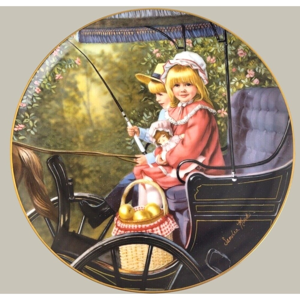 VTG Reco Collector Plate The Surrey Ride Sandra Kuck Days Gone By with BOX COA